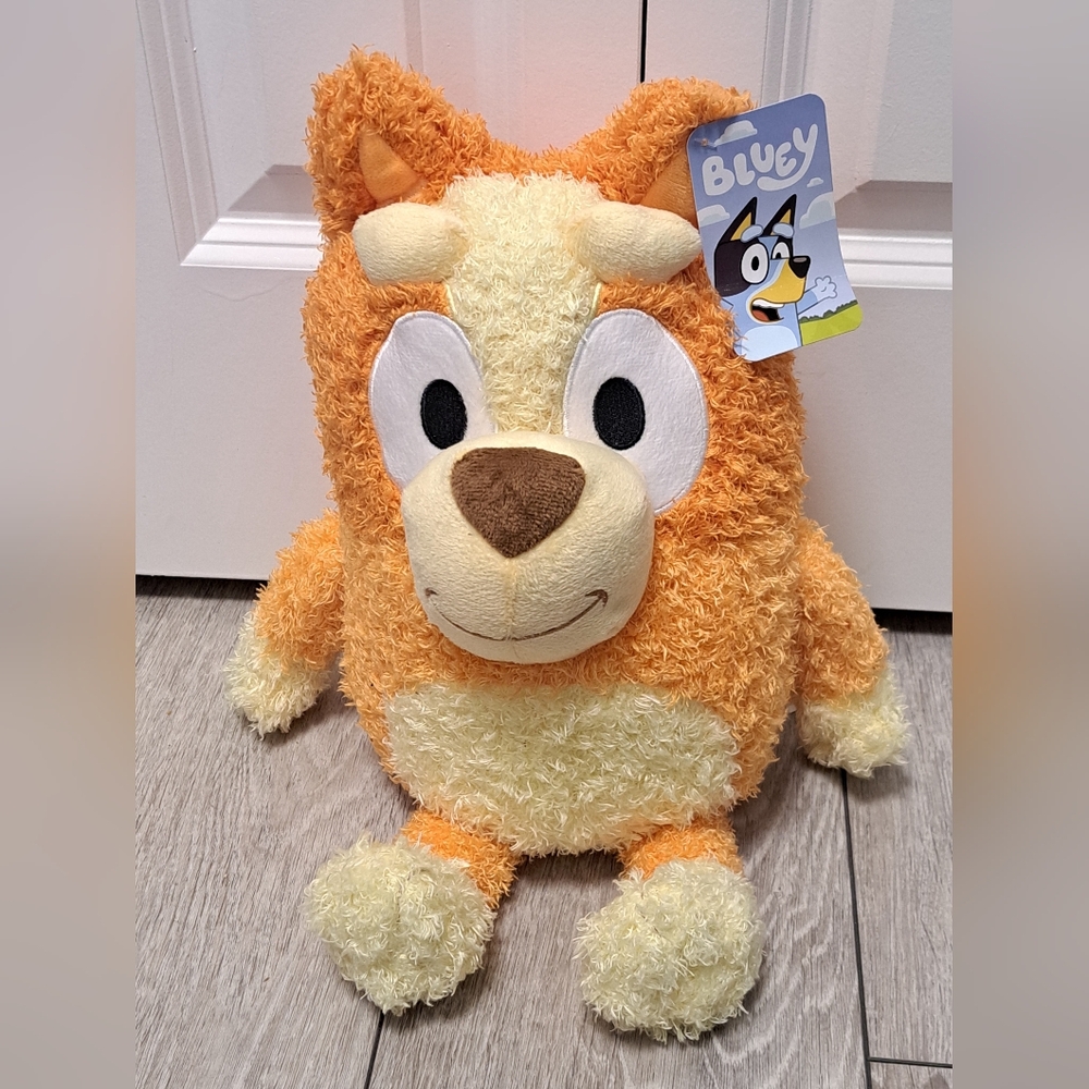 Brand New Bingo Fuzzy Orange and Cream Pillow